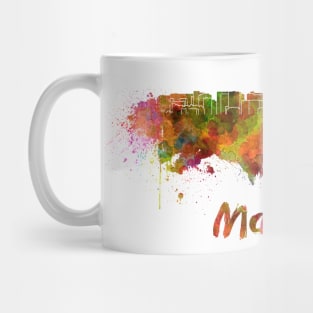 Madison skyline in watercolor Mug